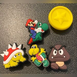 Brand New 5 Pack Super Mario Bros. Crocs Shoe Charms
